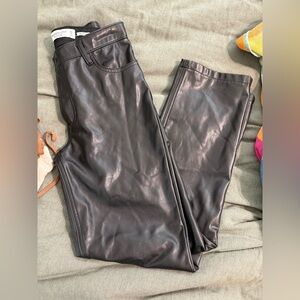 Abercrombie & Fitch Vegan Leather Pants in Black